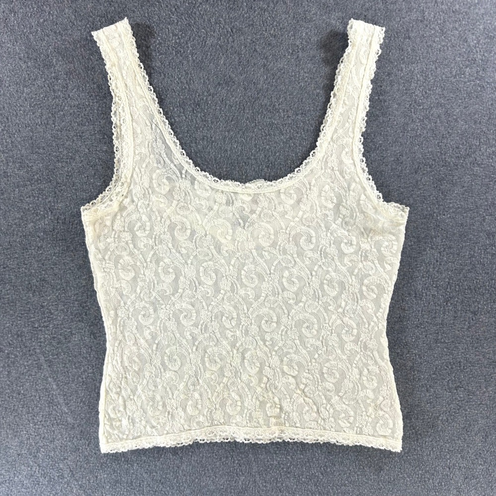 Vintage Emil Bole Lace Camisole Tank Top Romantic Coquette Bridal Layering L - Picture 7 of 8